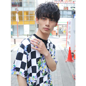 短髪マッシュアッシュブラックオーガニックカラー_59120