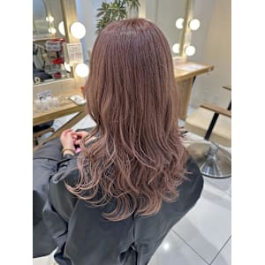 [aina]ピンクベージュ/ブリーチダブルカラー