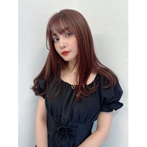 ピンクベージュ♪レッドベージュ♪　前髪♪