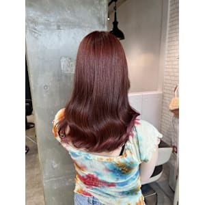 miu　ブリーチなしダブルカラーで艶々レッド