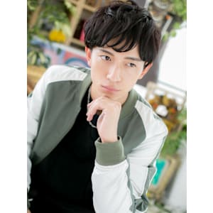 重めカーリー◎ニュアンスマッシュショート　ネイビーブラック