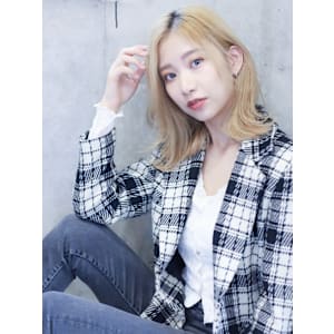 大人ミディアム　ダブルカラー　前髪