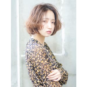 エアリーボブルフ☆ショコラベージュ　前髪