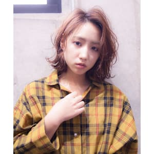 ショコラベージュ×ボブウルフ　　前髪