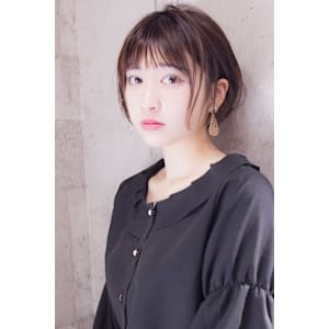 マニッシュ耳かけ外ハネボブ×黒髪　前髪