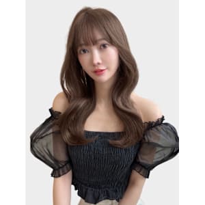 大人美人艶カラーベージュ小顔カット透明感レイヤーロング