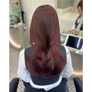 暖色カラー/ブリーチなしダブルカラー/レイヤーカット