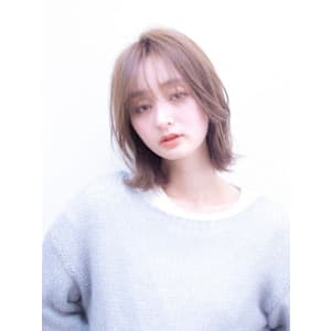 似合わせカット　グレージュカラー ミディアムヘア♪