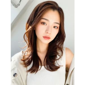 韓国美髪レイヤーロングくびれワンカールハッシュカットレイヤー