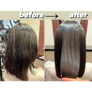【セラミドストレート矯正で艶髪に】ビフォアアフター