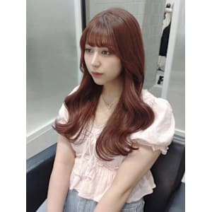 《韓国ヘア》ピンクカラー×韓国風アレンジ