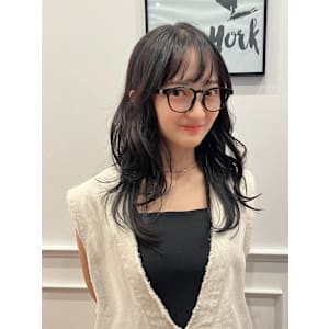 レイヤーカット/暗髪/アッシュブラック/ブルーシルバー