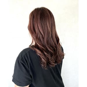 ハイライト・ピンクミルクティーカラーロング