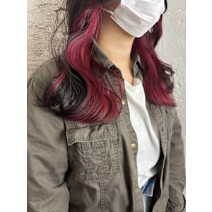 インナーカラー/レッドカラー/カシスレッド/派手髪【池袋】