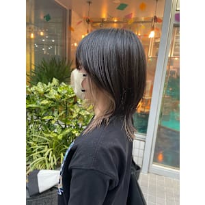 インナーカラー×ベージュ