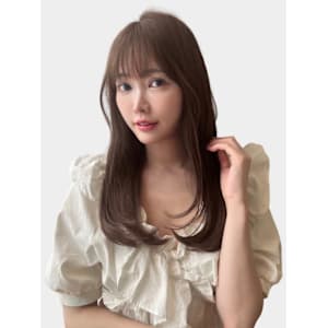 大人美人艶カラーベージュ小顔カット透明感レイヤーロング