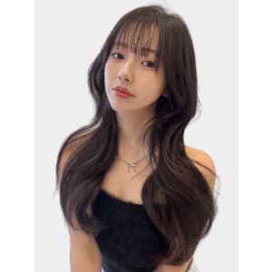 デジタルパーマミストバング艶感ミルクチョコレートうる艶髪