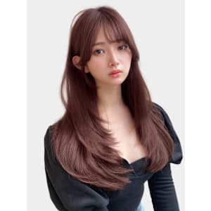 艶感丸みワンカールシースルーバングエアリーカール大人美人