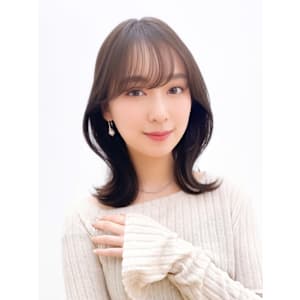 2wayバング韓国前髪シースルーセミロングヨシンモリカール