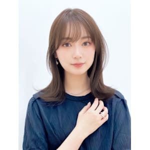 2wayバング韓国ヘア前髪シースルーミディアムくびれヘア顔周