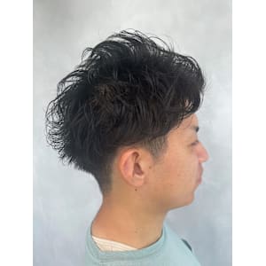メンズパーマ/アップバング/ツーブロック/メンズショート