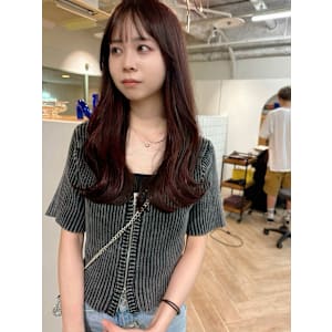 ミディアム顔周りレイヤーおくれ毛前髪名駅/名古屋