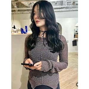 ロング顔周りレイヤーおくれ毛前髪名駅/名古屋