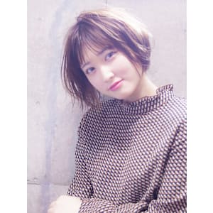 マニッシュフレンチボブ　アッシュブラウン　前髪