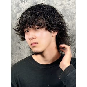 メンズウルフ癖風パーマ