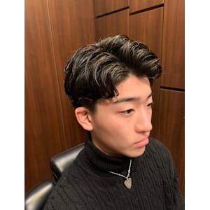 王道ツーブロック×ビジネスパーマ