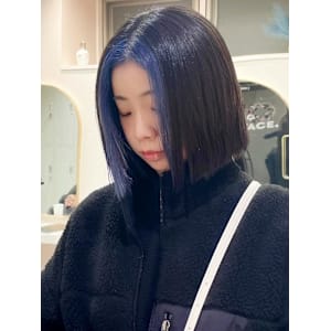 ボブ×フェイスフレーミング×ポイントカラー×10代20代