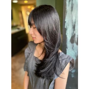 イメチェン秋髪トーンダウン暗髪