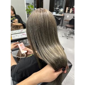 グレージュ　水素　エアリーロング