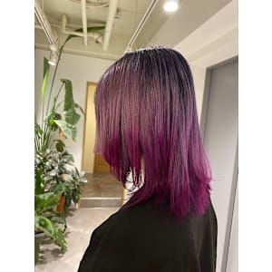 ピンクパープルグラデーションカラー［久米川　ダブルカラー］