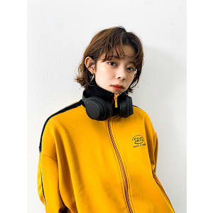 切りっぱなしボブ×前髪パーマ