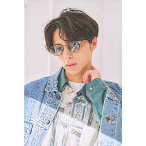 センターパート波巻きスパイラル