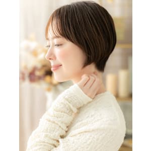 シールスルーバング前下がりミニボブショート　ヘルシースタイル