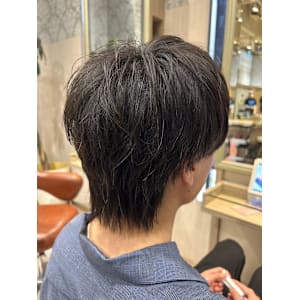 無造作マッシュメンズショート☆ツーブロックアッシュブラウン