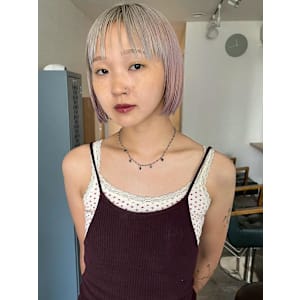 ストレートボブ/グレー/シースルーバング__下北沢