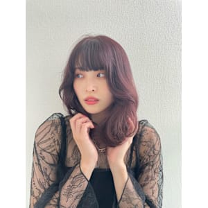 韓国風レイヤーカット＋ピンクベージュ