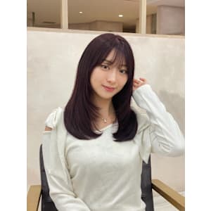 20代30代　ピンクブラウン　髪質改善カラー　ストレート