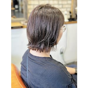 レッドからのイメチェン！寒色透明感カラー（ブリーチ無し）