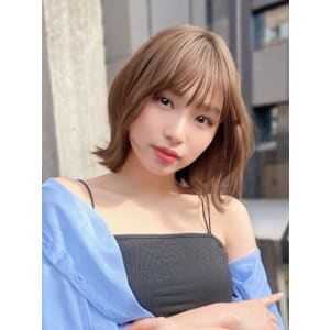 2wayバング韓国前髪シースルーセミロングヨシンモリカール