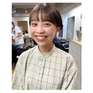 ワイドバングのマッシュショート