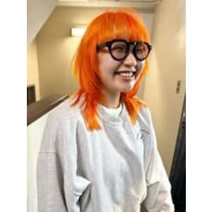 【Orange】ウルフ_伸ばしかけマッシュウルフ_オレンジ