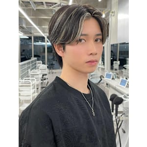 センターパート/メッシュ/バングカラー