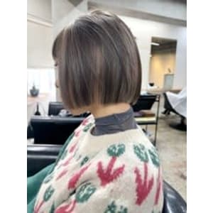 【mix】ミックスカラー_刈り上げボブ_ケアブリーチ