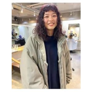 ショートバング　ハードパーマ