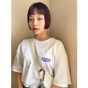 【red brown】レッドカラー_ミニボブ_オン眉