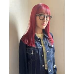 【RED】ワイドバング_レッドカラー_パツっとロング